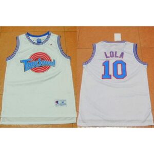 6864673f74b49_1 Space Jam Tune Squad #10 Lola Bunny White Movie Stitched Basketball Jersey