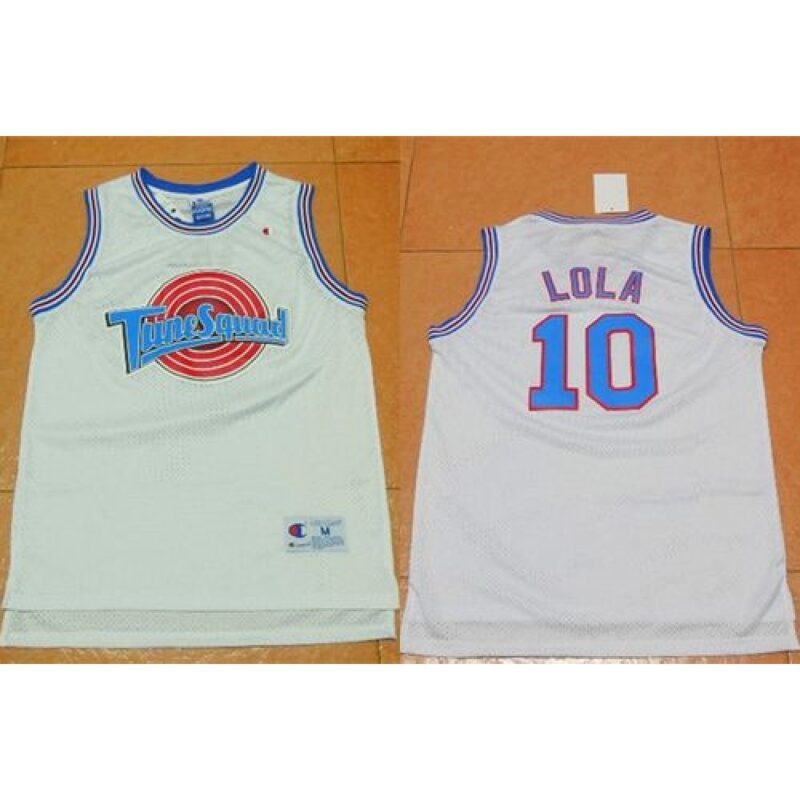 6864673f74b49_1 Space Jam Tune Squad #10 Lola Bunny White Movie Stitched Basketball Jersey