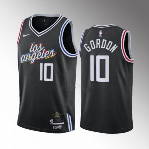 686467475059a_1 Men's Los Angeles Clippers #10 Eric Gordon Black 2022/23 City Edition Stitched Jersey