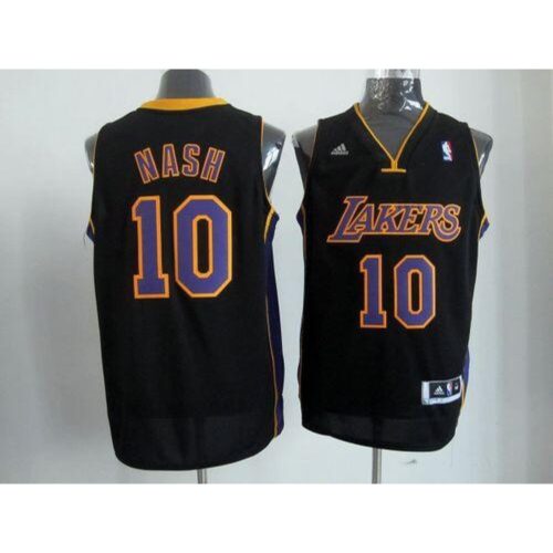 68646761bd2ee_1 Lakers #10 Steve Nash Black(Purple NO.) Stitched NBA Jersey