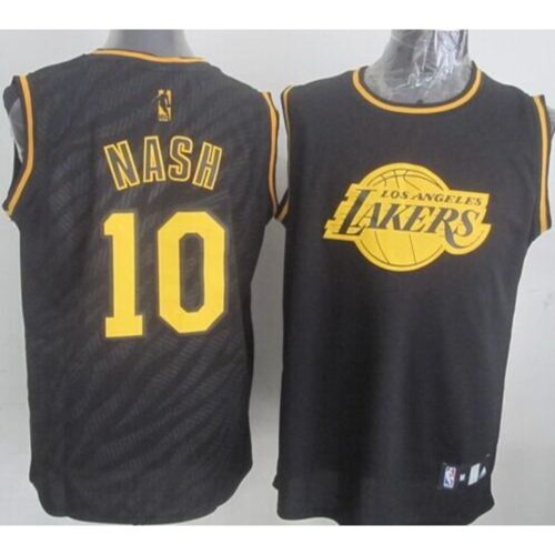 6864677498e77_1 Lakers #10 Steve Nash Black Precious Metals Fashion Stitched NBA Jersey
