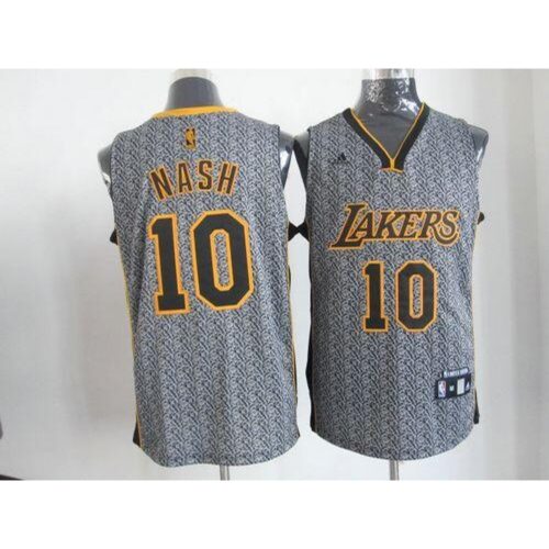 686467785d706_1 Lakers #10 Steve Nash Grey Static Fashion Stitched NBA Jersey