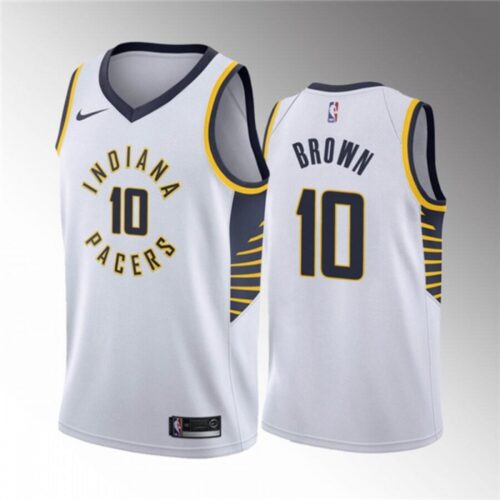 686467cb2134e_1 Men's Indiana Pacers #10 Kendall Brown White Association Edition Stitched Basketball Jersey