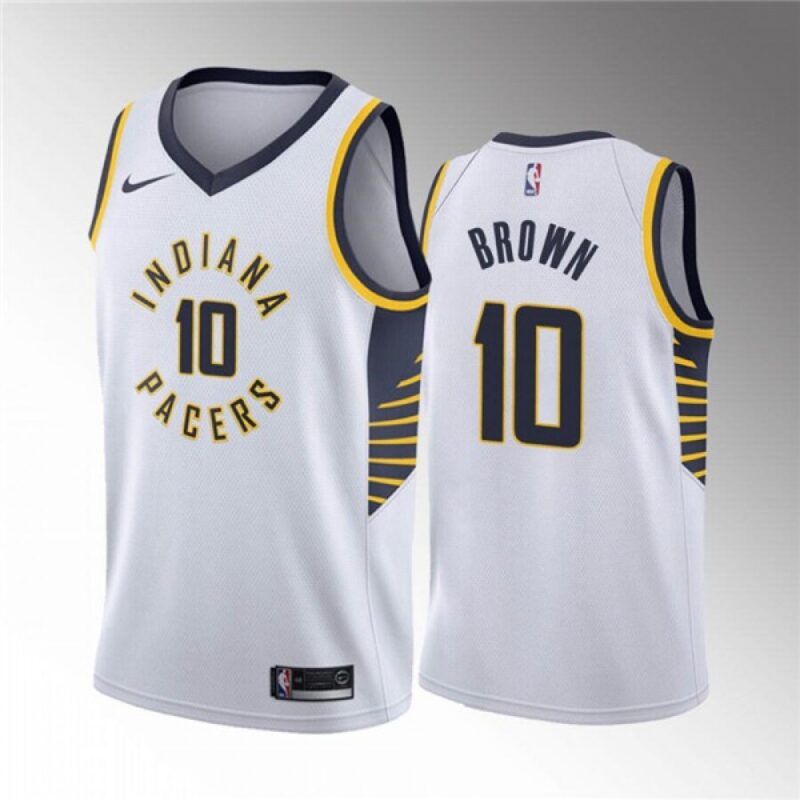 686467cb2134e_1 Men's Indiana Pacers #10 Kendall Brown White Association Edition Stitched Basketball Jersey