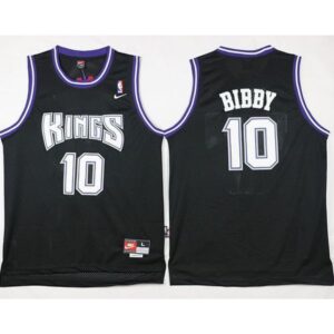 686467efe61fa_1 Kings #10 Mike Bibby Black Throwback Stitched NBA Jersey