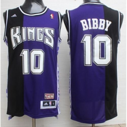 686467f71d6b3_1 Kings #10 Mike Bibby Purple/Black Throwback Stitched NBA Jersey