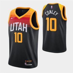 68646815b3689_1 Men's Utah Jazz #10 Mike Conley Black City Edition Stitched Jersey