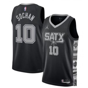 686468659801a_1 Men's San Antonio Spurs #10 Jeremy Sochan Black 2022/23 Statement Edition Stitched Basketball Jersey