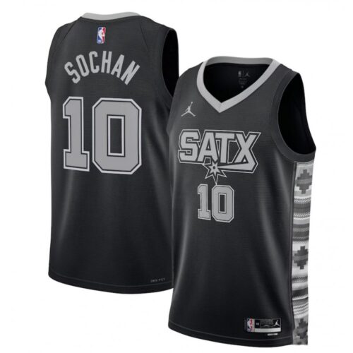 686468659801a_1 Men's San Antonio Spurs #10 Jeremy Sochan Black 2022/23 Statement Edition Stitched Basketball Jersey