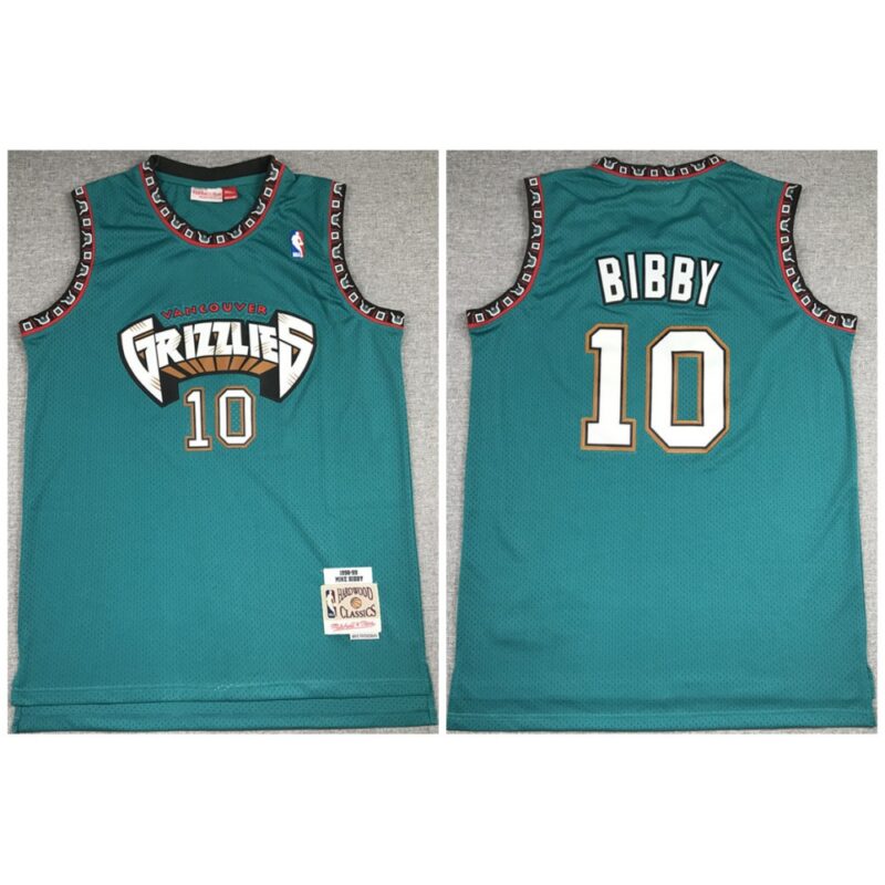 686468a607e8d_1 Men's Memphis Grizzlies #10 Mike Bibby 1998-99 Green Throwback Stitched Jersey