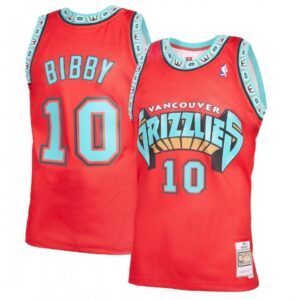 686468acecbb2_1 Men's Memphis Grizzlies #10 Mike Bibby Red Throwback Stitched Jersey