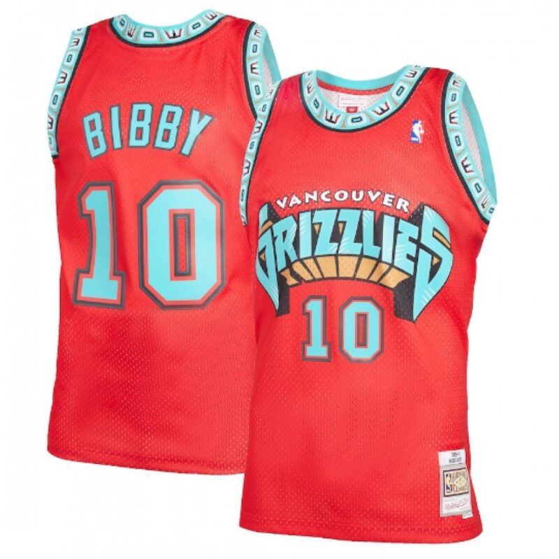 686468acecbb2_1 Men's Memphis Grizzlies #10 Mike Bibby Red Throwback Stitched Jersey