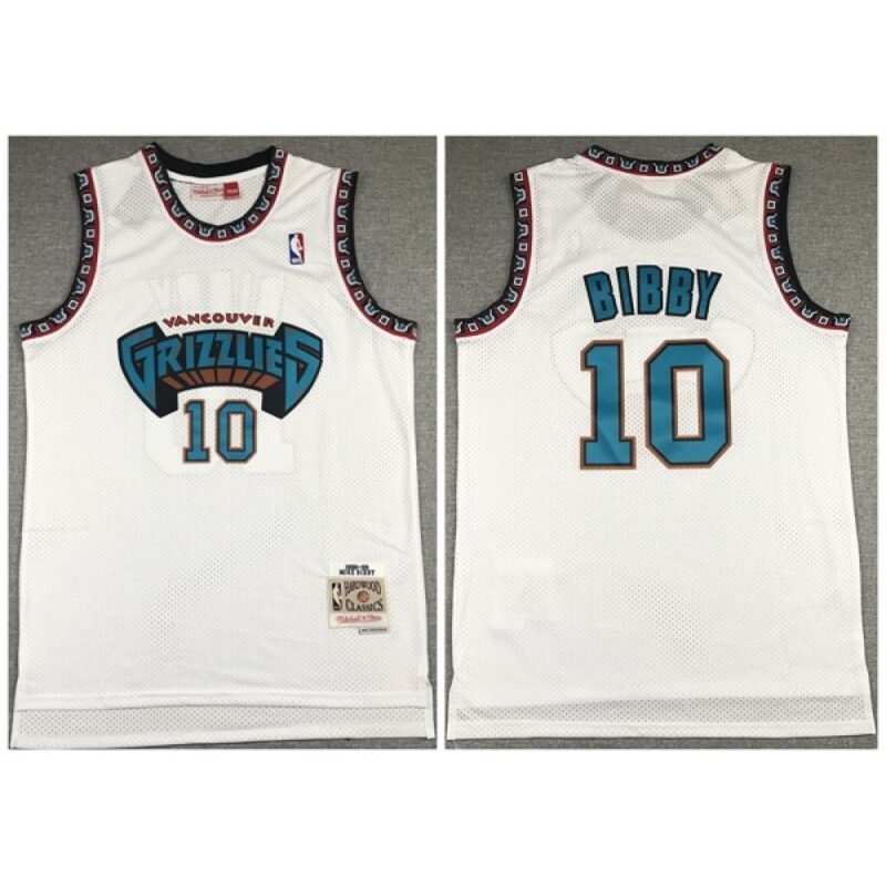 686468b4688bf_1 Men's Memphis Grizzlies #10 Mike Bibby White 1998-99 Throwback Stitched Jersey