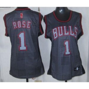 686468eb6a84c_1 Bulls #1 Derrick Rose Black Women's Rhythm Fashion Stitched NBA Jersey
