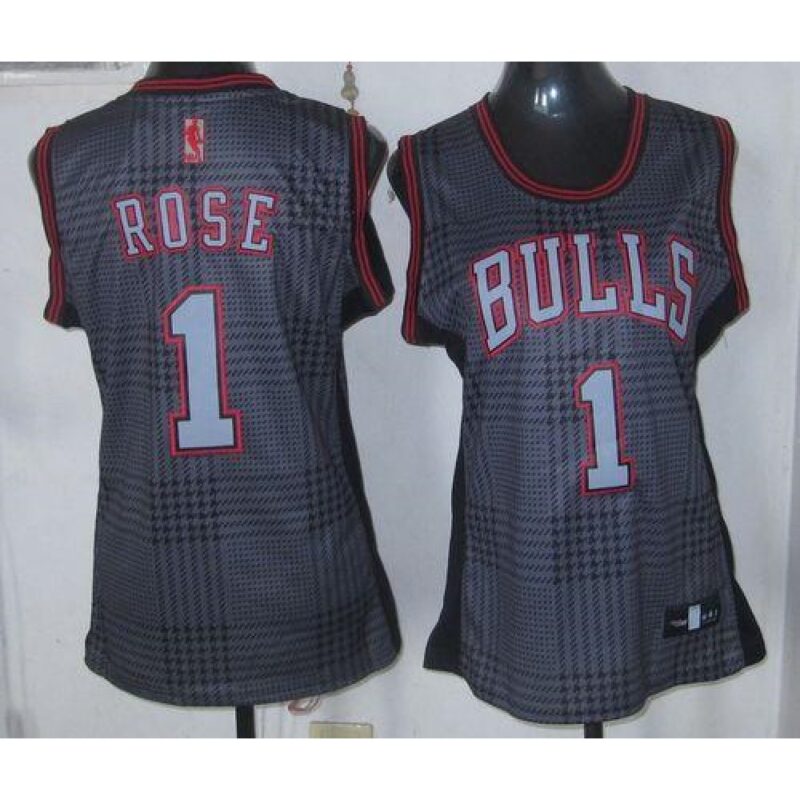 686468eb6a84c_1 Bulls #1 Derrick Rose Black Women's Rhythm Fashion Stitched NBA Jersey