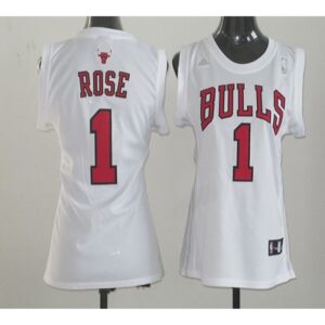 686468f3bde6e_1 Bulls #1 Derrick Rose White Women Fashion Stitched NBA Jersey