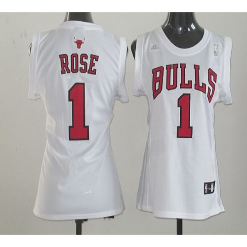 686468f3bde6e_1 Bulls #1 Derrick Rose White Women Fashion Stitched NBA Jersey