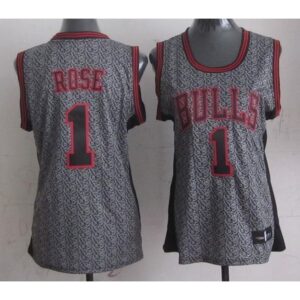 686468f66bef5_1 Bulls #1 Derrick Rose Grey Women's Static Fashion Stitched NBA Jersey