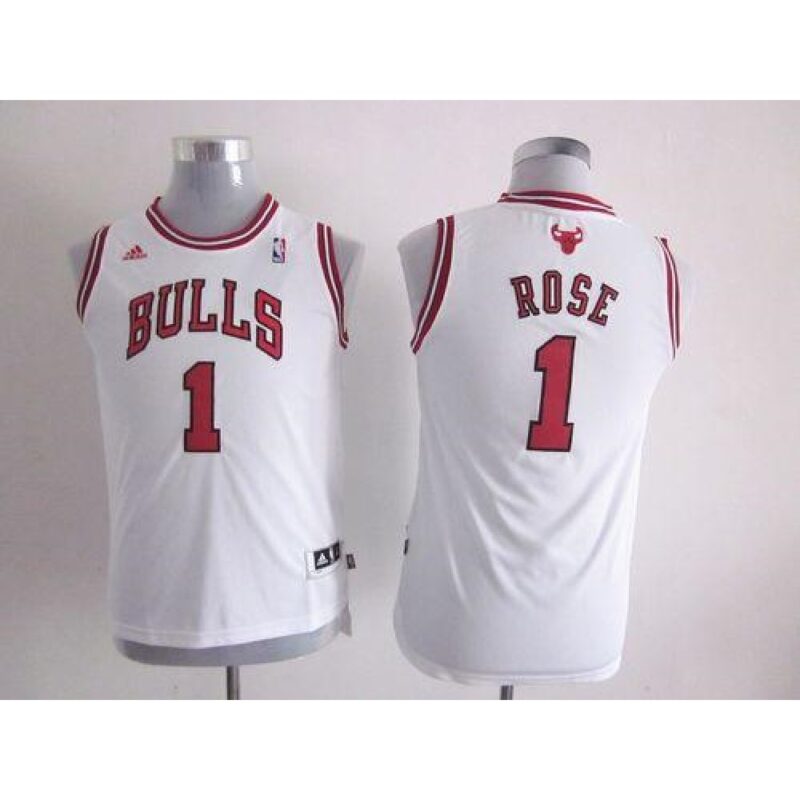 68646907575d1_1 Bulls #1 Derrick Rose White Stitched Youth NBA Jersey