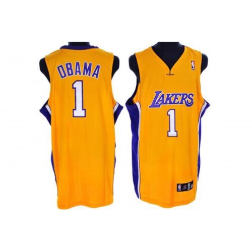 686469285f53d_1 Lakers #1 President Obama Stitched Yellow NBA Jersey