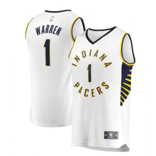 686469562068e_1 Men's Indiana Pacers #1 T.J. Warren White Stitched Jersey