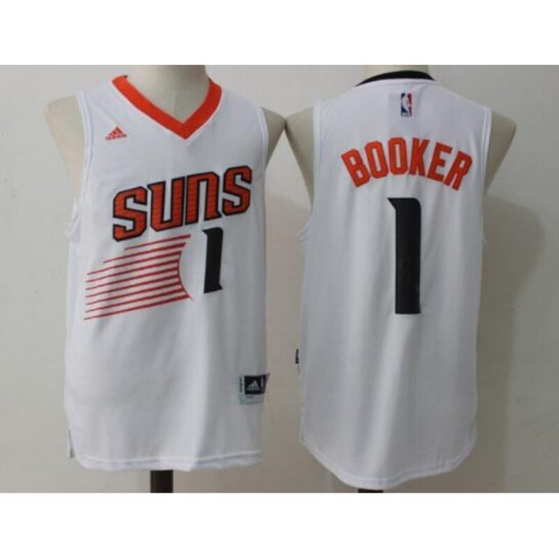 686469612ef6a_1 Men's Phoenix Suns #1 Devin Booker White Stitched Basketball Jersey
