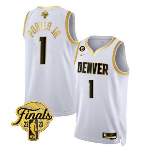 6864698fe4d94_1 Men's Denver Nuggets #1 Michael Porter Jr. White Gold Edition 2023 Finals Collection With NO.6 Patch Stitched Basketball Jersey