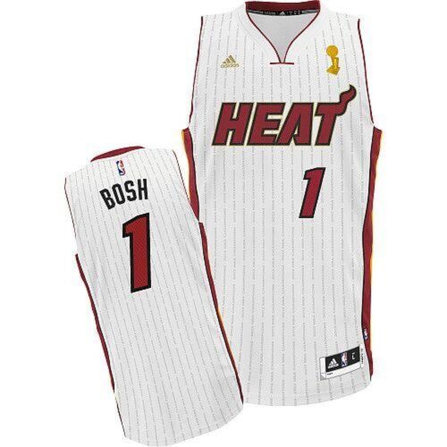 686469b4a9359_1 Heat #1 Chris Bosh White 2012 Champions Ring Ceremony Stitched NBA Jersey