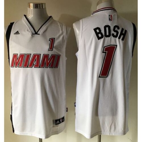 686469d0f19a0_1 Heat #1 Chris Bosh Stitched White NBA Jersey