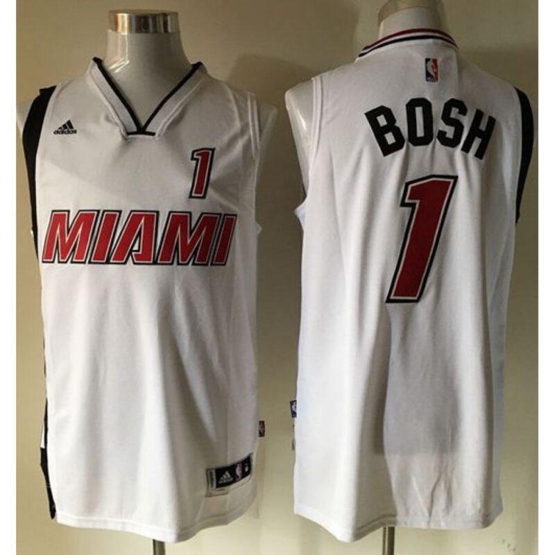 686469d0f19a0_1 Heat #1 Chris Bosh Stitched White NBA Jersey