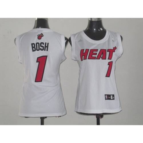686469da66415_1 Heat #1 Chris Bosh White Women Fashion Stitched NBA Jersey