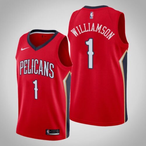 686469dd225d2_1 Men's New Orleans Pelicans #1 Zion Williamson Red Stitched NBA Jersey
