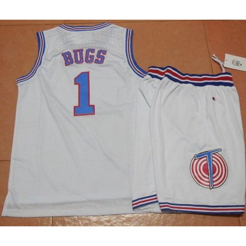 68646a035cf8d_1 Space Jam Tune Squad #1 Bugs Bunny White Movie Stitched Basketball Jersey
