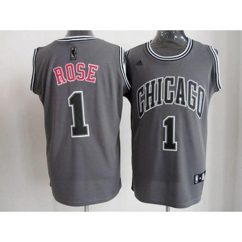 68646a117dbd1_1 Bulls #1 Derrick Rose Grey Graystone II Fashion Stitched NBA Jersey