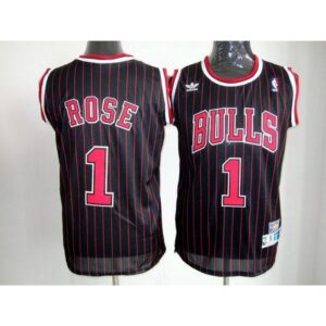 68646a2a6feae_1 Bulls #1 Derrick Rose Black With Red Strip Throwback Stitched NBA Jersey