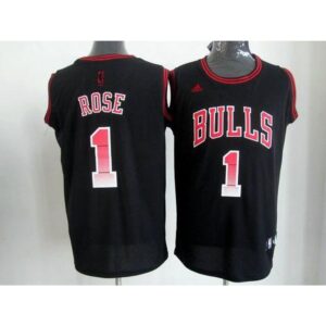 68646a38a43d2_1 Bulls #1 Derrick Rose Black Stitched NBA Vibe Jersey