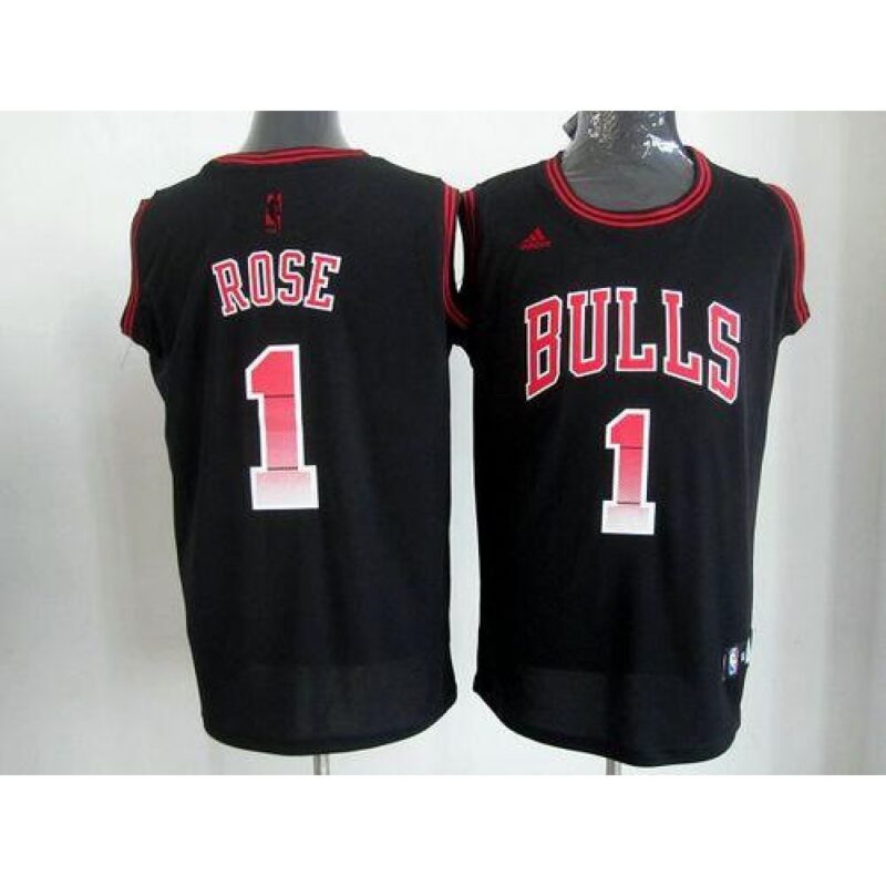 68646a38a43d2_1 Bulls #1 Derrick Rose Black Stitched NBA Vibe Jersey