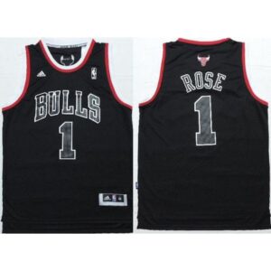 68646a3fee76b_1 Bulls #1 Derrick Rose Black Shadow Red Strip Stitched NBA Jersey
