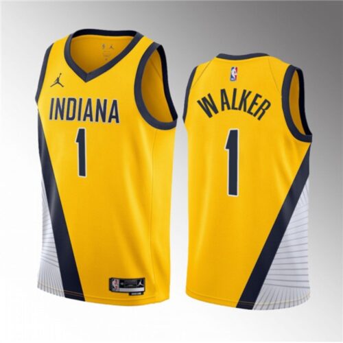 68646ac7cb253_1 Men's Indiana Pacers #1 Jarace Walker Yellow 2023 Draft Statement Edition Stitched Basketball Jersey