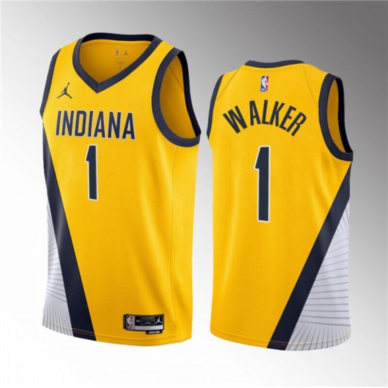 68646ac7cb253_1 Men's Indiana Pacers #1 Jarace Walker Yellow 2023 Draft Statement Edition Stitched Basketball Jersey