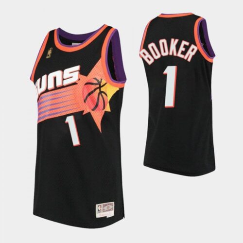 68646aec2aef8_1 Men's Phoenix Suns #1 Devin Booker Black Throwback Stitched Jersey
