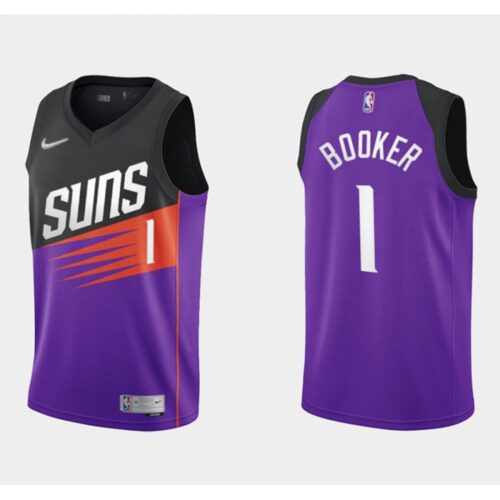 68646b2162b7a_1 Men's Phoenix Suns #1 Devin Booker Purple/Black Earned Edition Stitched Jersey