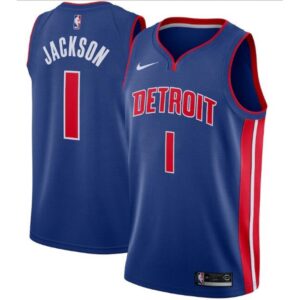 68646b288ba51_1 Men's Detroit Pistons #1 Reggie Jackson Blue Icon Edition Stitched Swingman Jersey