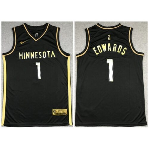 68646b6ca20c1_1 Men's Minnesota Timberwolves #1 Anthony Edwards Black Gold 2021 Swingman Stitched Jersey