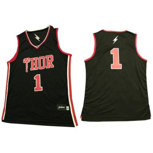 68646b9046d91_1 Thor #1 Black Stitched Basketball Jersey