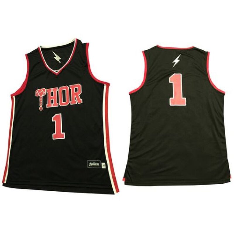 68646b9046d91_1 Thor #1 Black Stitched Basketball Jersey