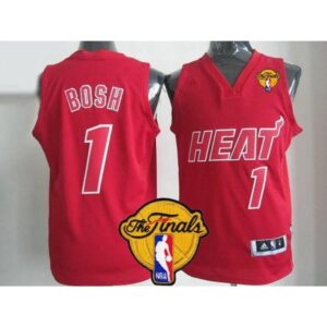 68646b9ae0ab8_1 Heat #1 Chris Bosh Red Big Color Fashion Finals Patch Stitched NBA Jersey