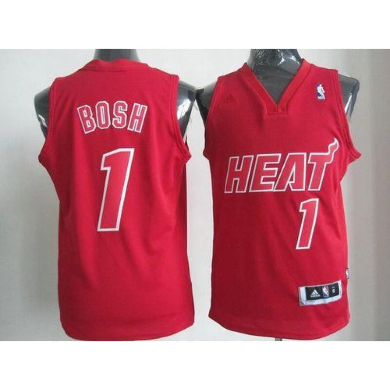 68646b9e51b0c_1 Heat #1 Chris Bosh Red Big Color Fashion Stitched NBA Jersey