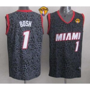 68646ba9d545e_1 Heat #1 Chris Bosh Black Crazy Light Finals Patch Stitched NBA Jersey