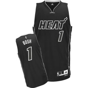 68646bad74fe2_1 Heat #1 Chris Bosh Black Black Shadow Stitched NBA Jersey